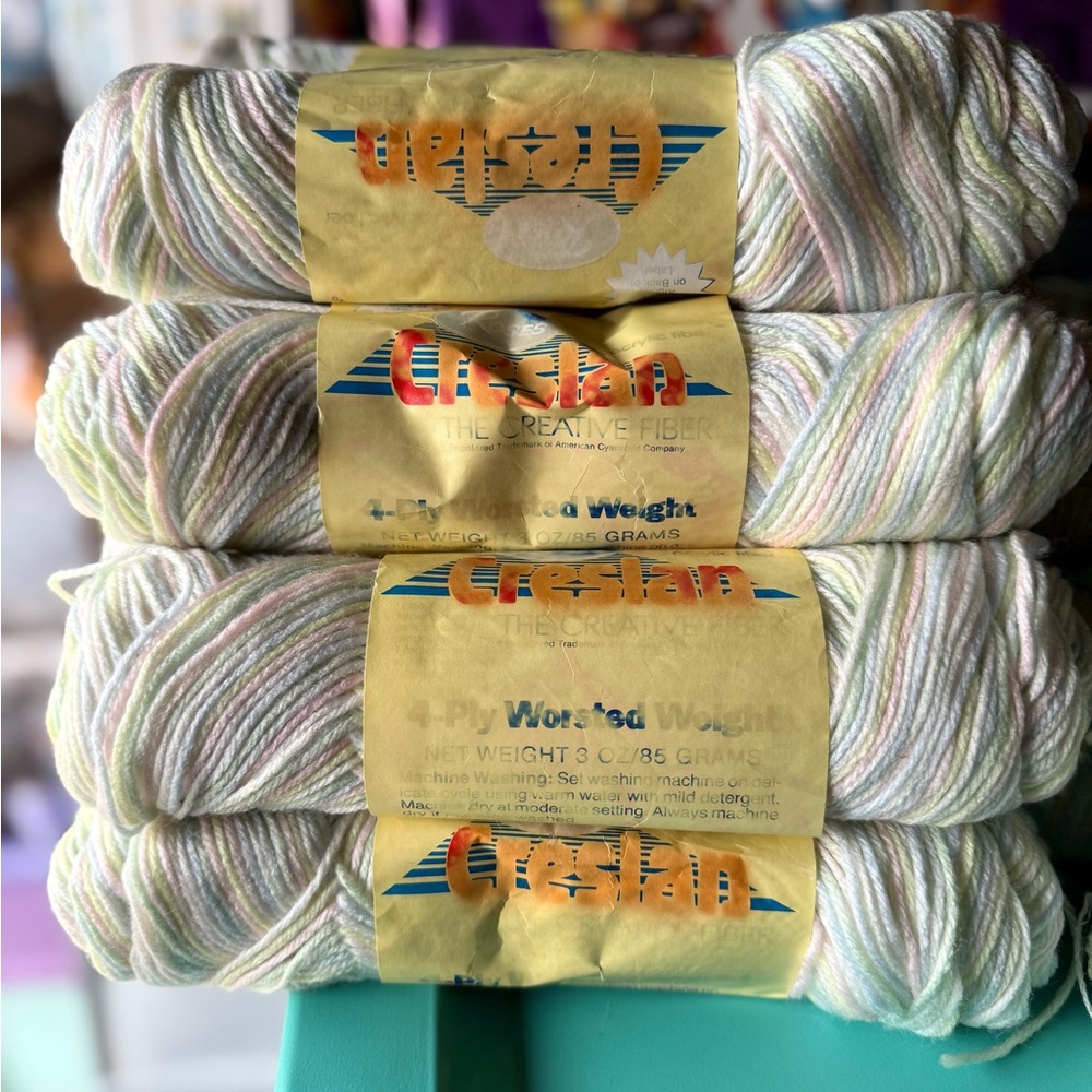 16 Skeins of Creslan Acrylic Fiber Yarn in Pastel Ombre